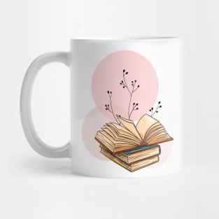 Book Lover Girly Pink Floral Mug